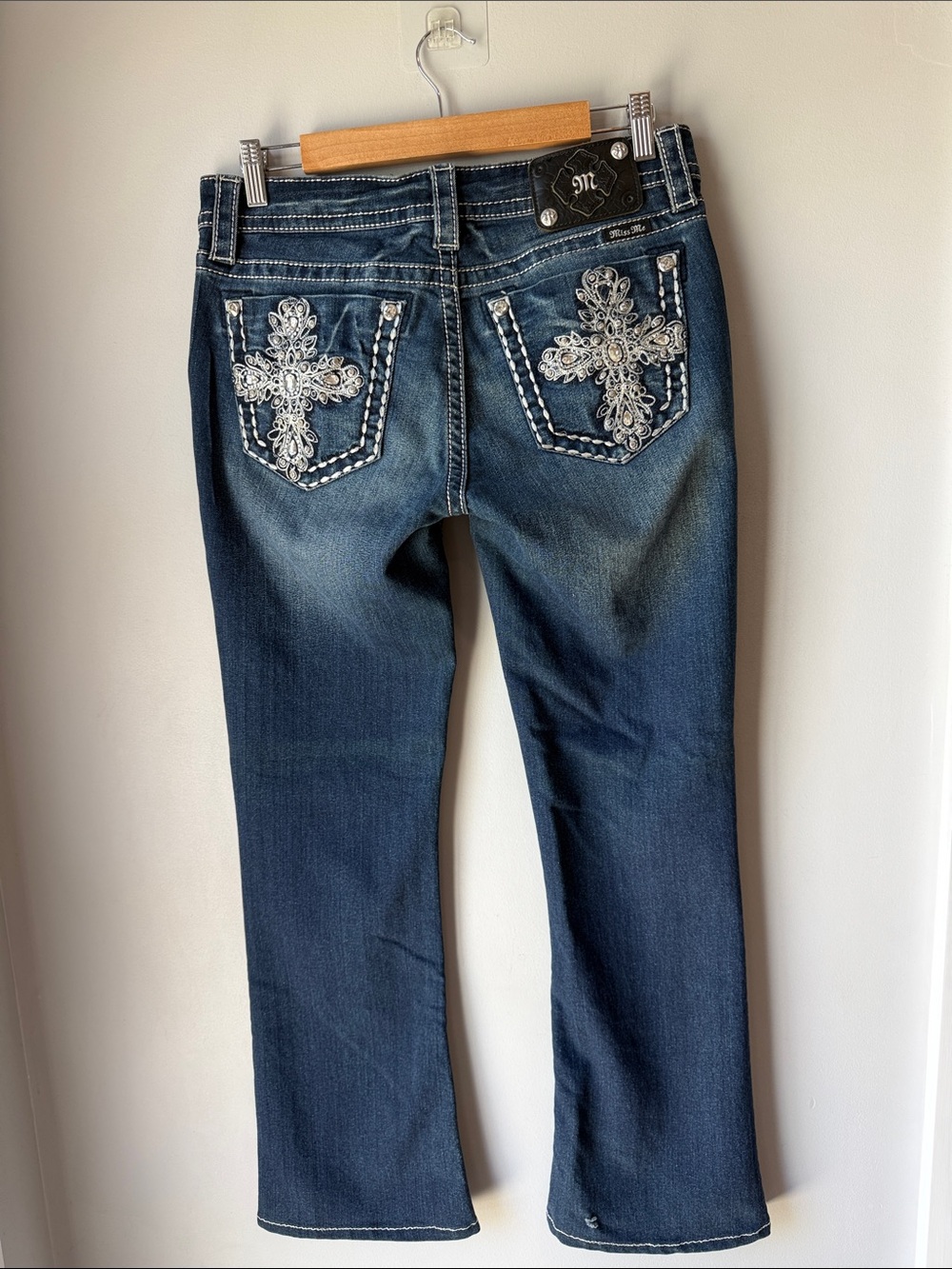 Miss Me Vintage Y2K Low Rise Bootcut Embellished Jeans